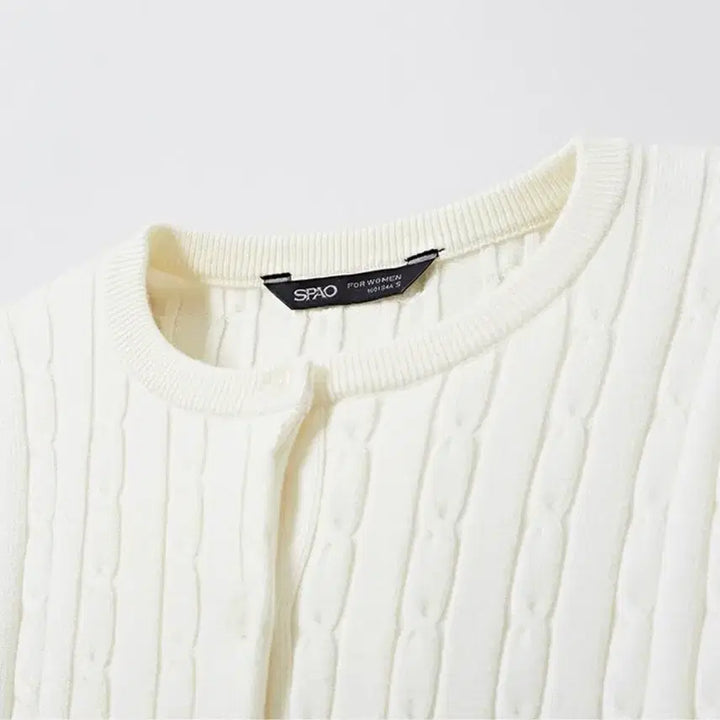 [BUNJANG] Spao Cable Knit Cardigan Ivory S / 스파오 라운드넥 케이블 가디건 아이보리 S [세탁만]