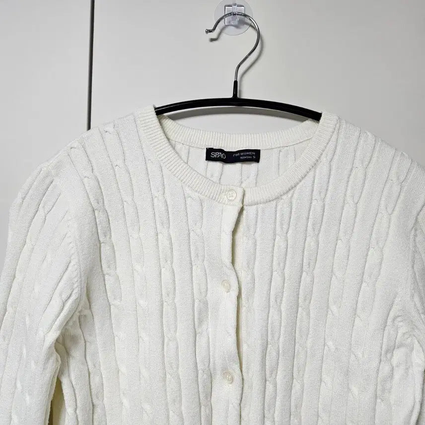 [BUNJANG] Spao Cable Knit Cardigan Ivory S / 스파오 라운드넥 케이블 가디건 아이보리 S [세탁만]