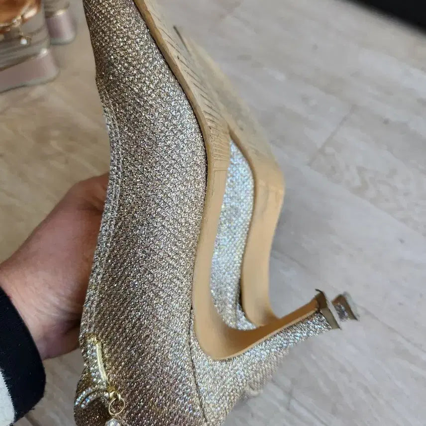 [BUNJANG] Gold Sandal and High Heel Set 225 / 금색 샌들/하이힐 구두2종 세트 225