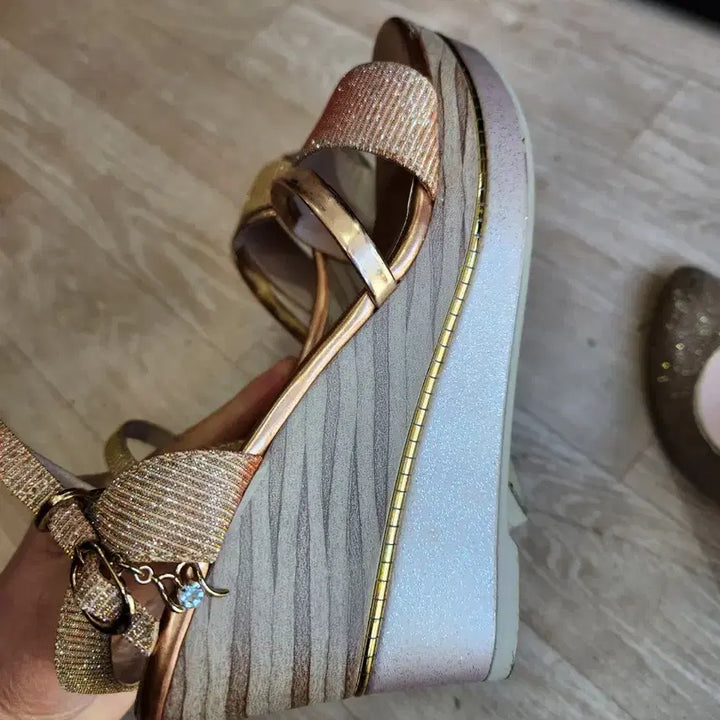 [BUNJANG] Gold Sandal and High Heel Set 225 / 금색 샌들/하이힐 구두2종 세트 225
