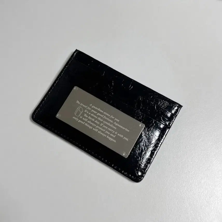 [BUNJANG] D.LAB Bonheur Aquamarine Engraved Card Wallet / 디랩 보네르 탄생석 각인 카드지갑