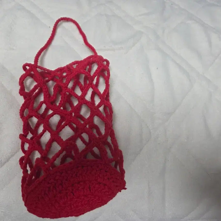 [BUNJANG] Handmade Knitted Tumbler Bag with Keyring / 뜨개  텀블러백 ( 키링겸용)