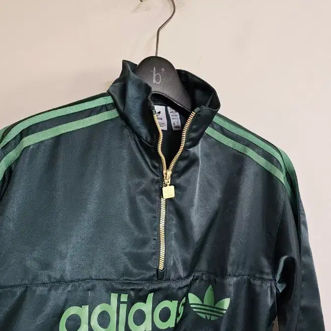 [BUNJANG] Adidas Satin Windbreaker Half-Zip Jacket / 아디다스 새틴윈드브레이거 반집업(406