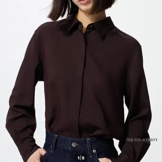 [BUNJANG] Uniqlo Rayon Blouse / (마지막가격)(새상품)유니클로 레이온 블라우스(다크브라운, 올리브)