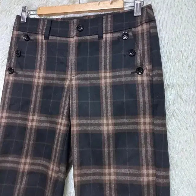 [BUNJANG] Burberry Tartan Check Wool Capri Pants / 버버리 정품 여자 타탄체크 여성 모직6부바지팬츠 라벨38