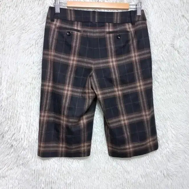 [BUNJANG] Burberry Tartan Check Wool Capri Pants / 버버리 정품 여자 타탄체크 여성 모직6부바지팬츠 라벨38