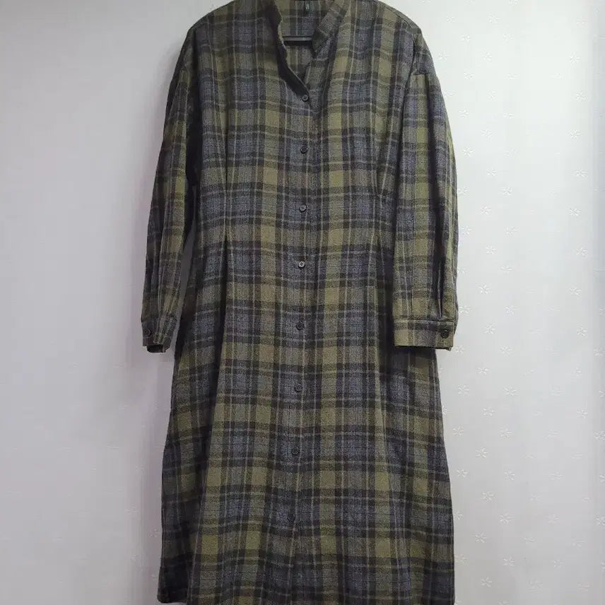 [BUNJANG] Benetton Check Long Shirt Dress / 42)베네통 체크 롱 셔츠 원피스