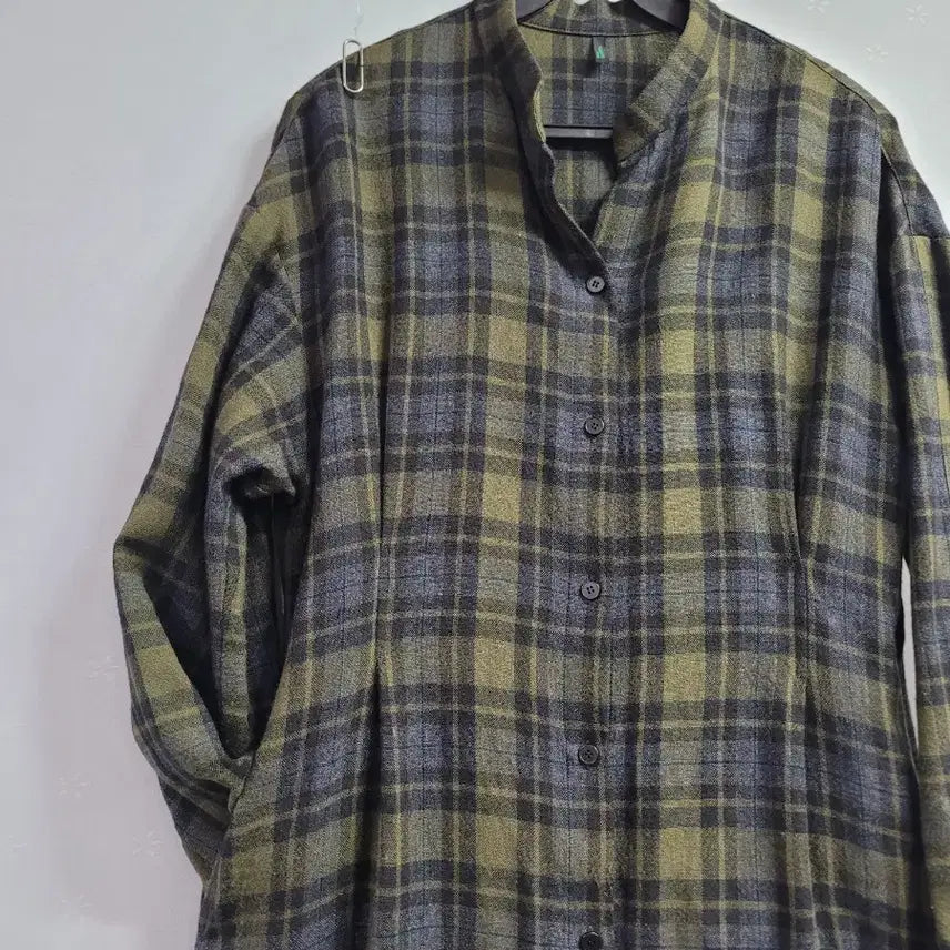[BUNJANG] Benetton Check Long Shirt Dress / 42)베네통 체크 롱 셔츠 원피스