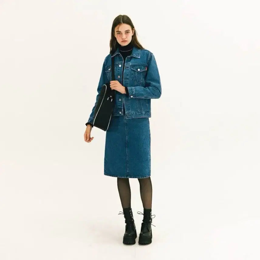 [BUNJANG] Kirsh 2017 Denim Setup (Jacket &amp; Skirt) / 키르시 2017 데님 셋업(상태최상)