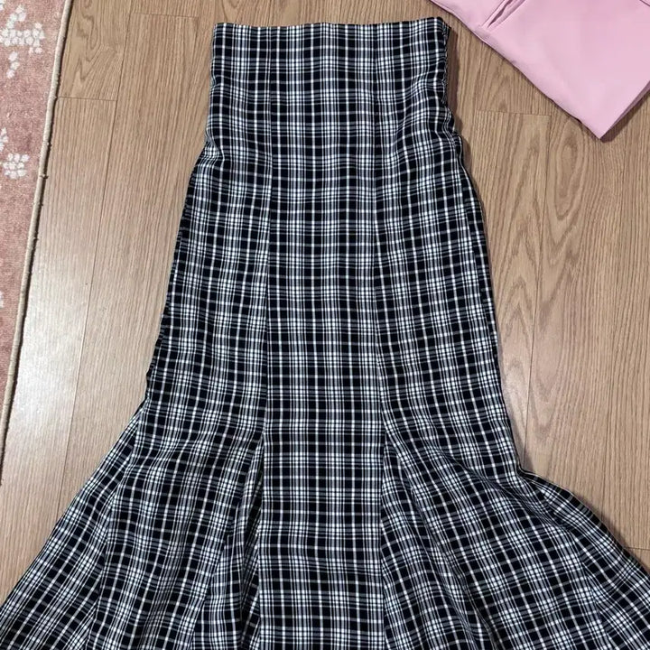 [BUNJANG] GRL Vintage Check Mermaid Long Skirt / 일본빈티지 체크 머메이드 롱스커트