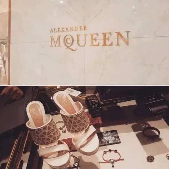 [BUNJANG] Alexander McQueen White Sandal Heels / 알렉산더맥퀸 화이트 샌들힐