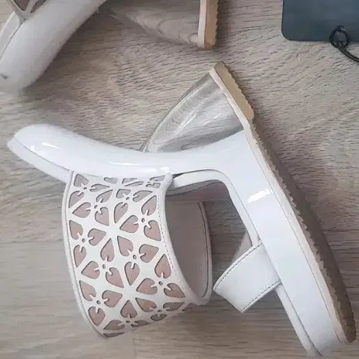 [BUNJANG] Alexander McQueen White Sandal Heels / 알렉산더맥퀸 화이트 샌들힐
