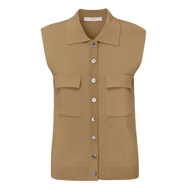[BUNJANG] M ORR Summer Beige Knit Vest / M ORR 오르 썸머 피케 베이지 니트 조끼 베스트