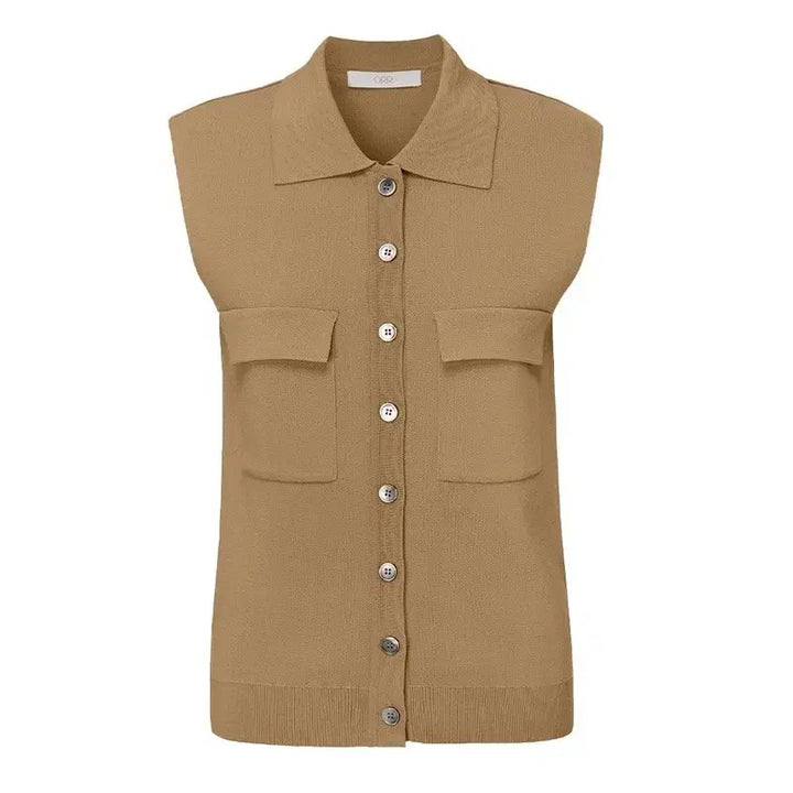 [BUNJANG] M ORR Summer Beige Knit Vest / M ORR 오르 썸머 피케 베이지 니트 조끼 베스트