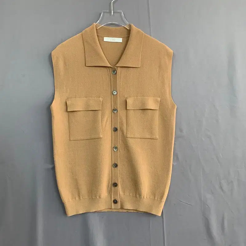 [BUNJANG] M ORR Summer Beige Knit Vest / M ORR 오르 썸머 피케 베이지 니트 조끼 베스트