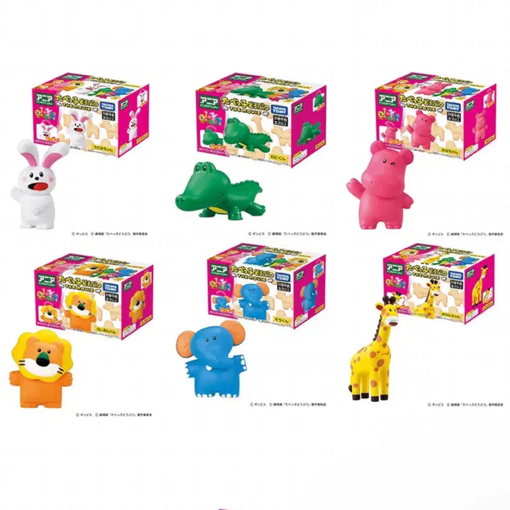 [BUNJANG] Tabeko Animals Figure Set with 12 Cards / 타베코 피규어 6종 카드 12장 포함