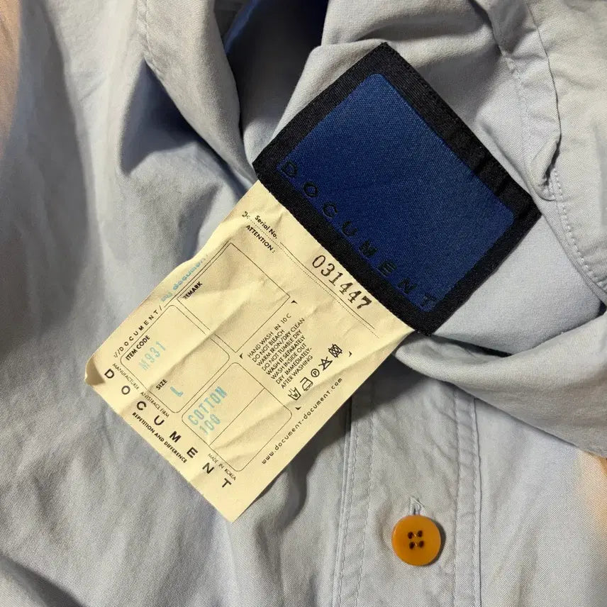 [BUNJANG] Document Oxford Chambray Set Up Shirt / 도큐먼트 document OXFORD CHAMBRAY SET UP SHI