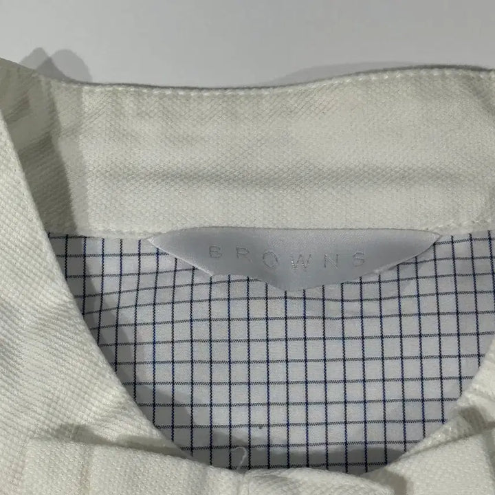 [BUNJANG] 55 Ribbon Blue Check Collarless Blouse Shirt / 55 리본 블루 체크 노카라 블라우스 셔츠