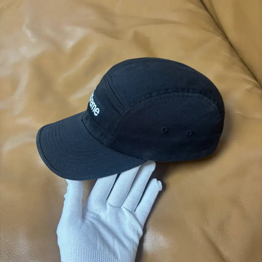 [SOLD OUT] 슈프림 캠프캡 모자 박스로고 워시드 블랙