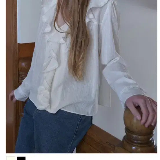 [BUNJANG] De Melly Elfin Ruffle Blouse / 드멜리 Elfin Ruffle Blouse