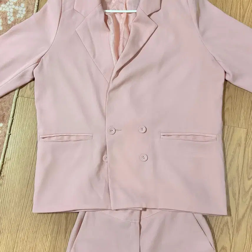 [BUNJANG] Pink Blazer and Slacks Semi-Formal Set / 핑크 블레이저 슬랙스 세미정장 셋업