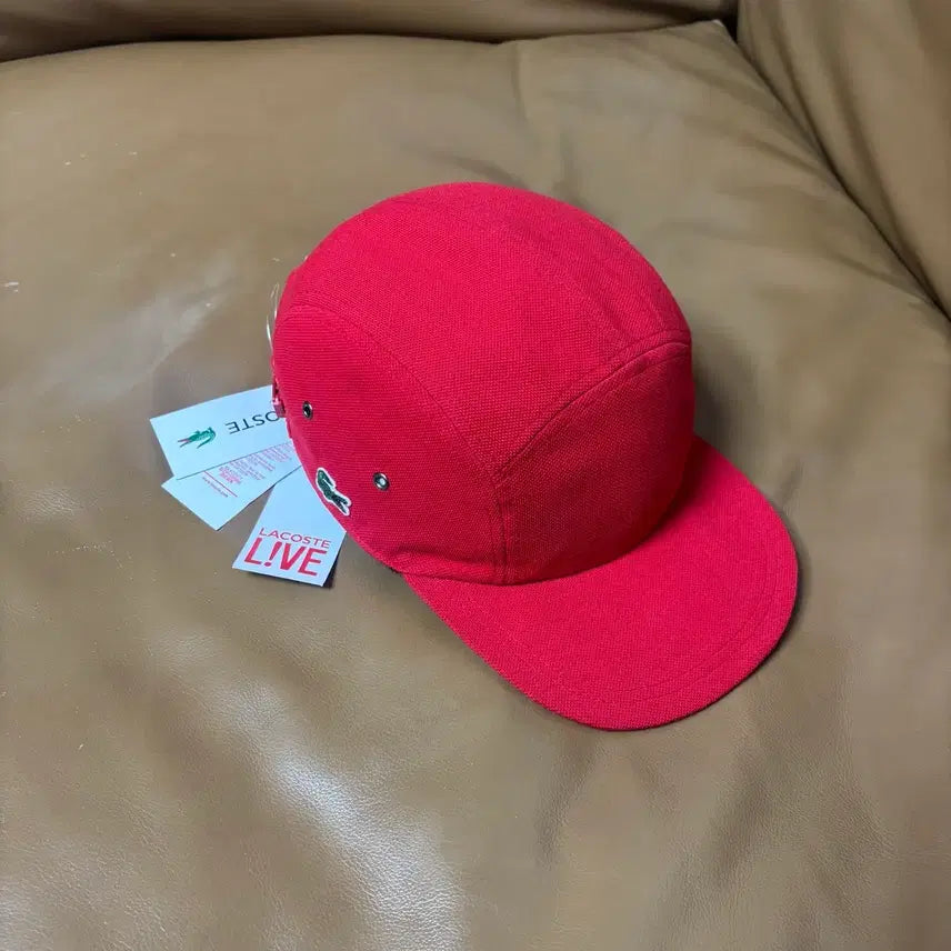 [SOLD OUT] 슈프림 라코스테 캠프캡 모자 워시드 레드