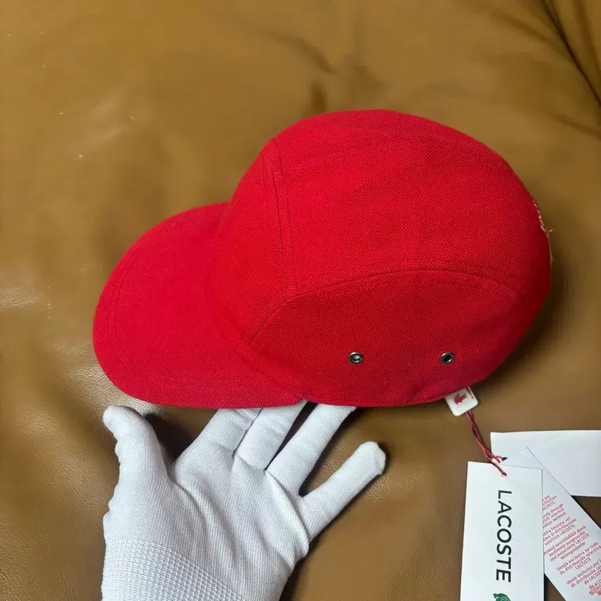 [SOLD OUT] 슈프림 라코스테 캠프캡 모자 워시드 레드