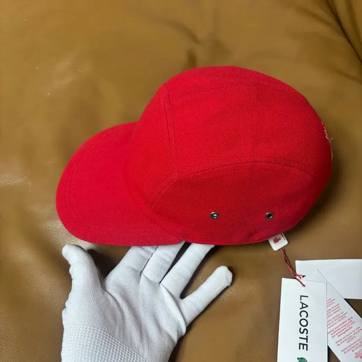 [SOLD OUT] 슈프림 라코스테 캠프캡 모자 워시드 레드