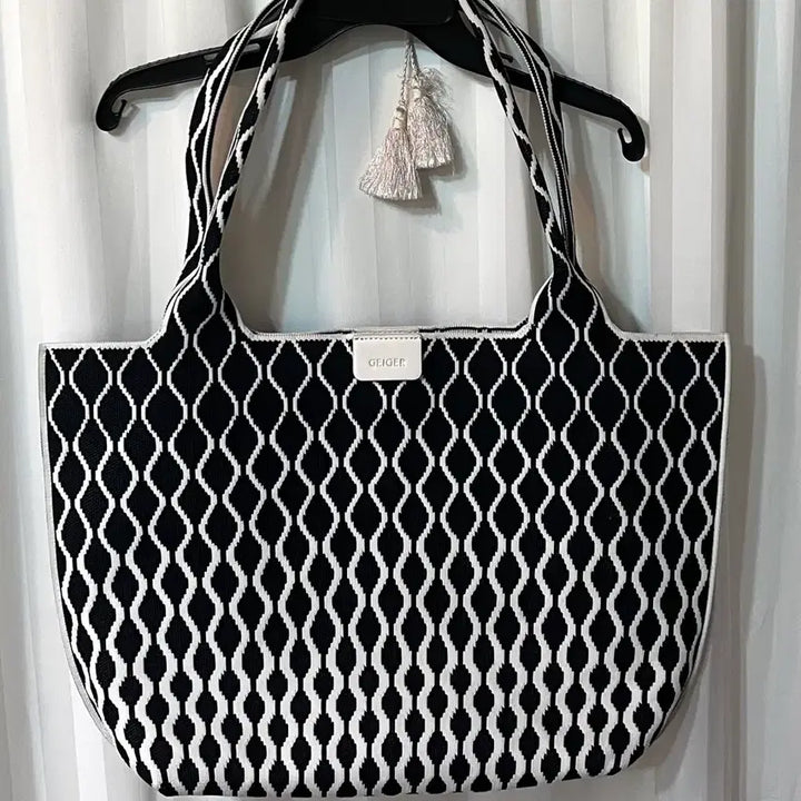[BUNJANG] Geiger Knit Shoulder Bag / (새상품) 가이거 블랙 니트 숄더백 가방