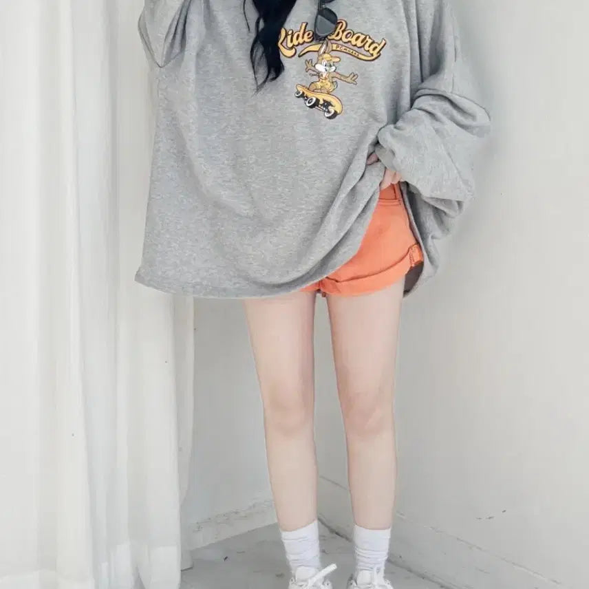 [BUNJANG] Board Graphic Oversized Long-Sleeve Sweatshirt T-Shirt (Size 55-100) / 새상품 보드 루즈핏 데일리 긴팔 맨투맨 티셔츠 빅사이즈 가능 55-100
