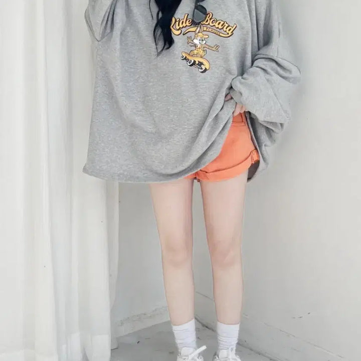 [BUNJANG] Board Graphic Oversized Long-Sleeve Sweatshirt T-Shirt (Size 55-100) / 새상품 보드 루즈핏 데일리 긴팔 맨투맨 티셔츠 빅사이즈 가능 55-100