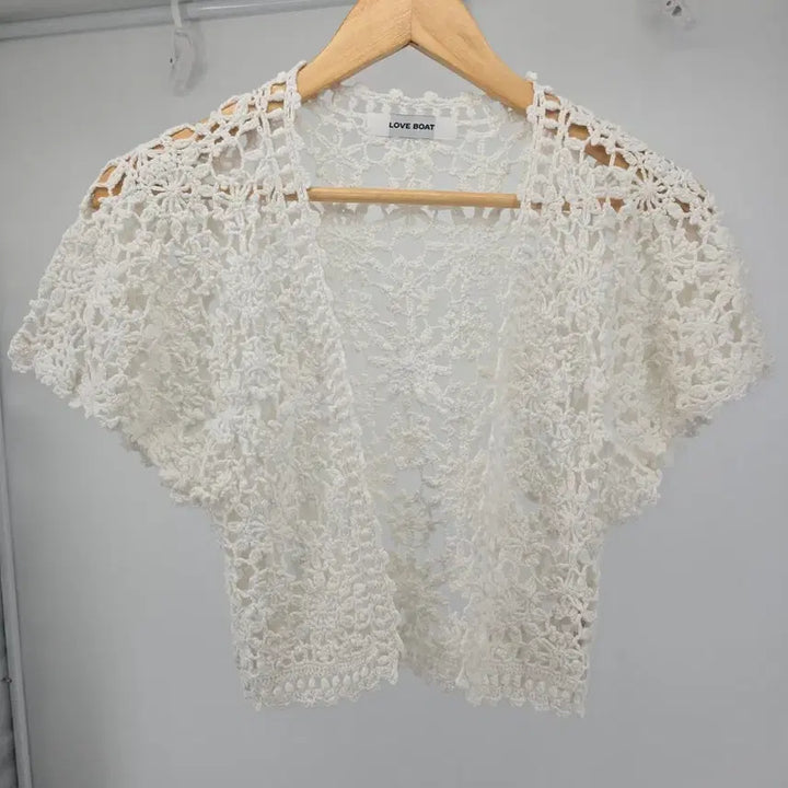[SOLD OUT] 일본 빈티지 LOVE BOAT 아이보리 크로셰 가디건 [B20585]