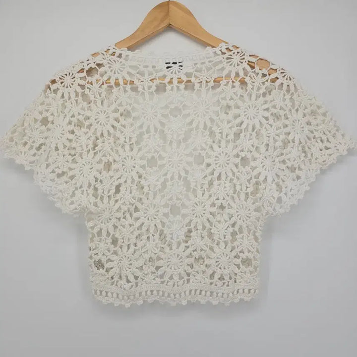 [SOLD OUT] 일본 빈티지 LOVE BOAT 아이보리 크로셰 가디건 [B20585]