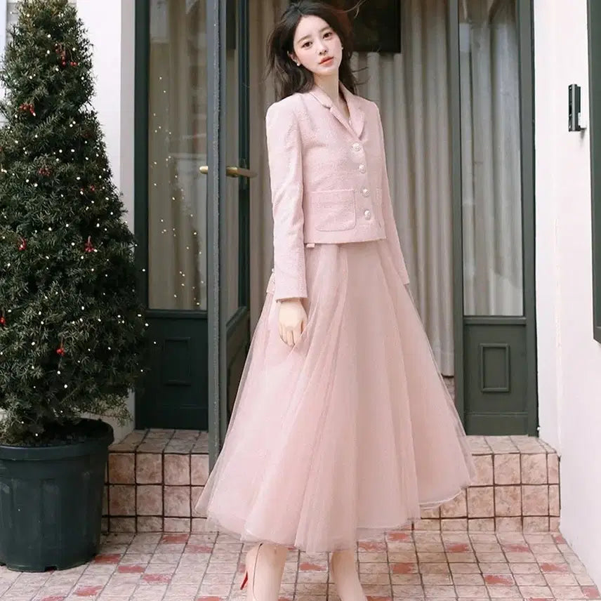 [BUNJANG] Milkcocoa Pink Banding Chiffon Skirt / 밀크코코아 핑크 밴딩 샤 스커트 새상품