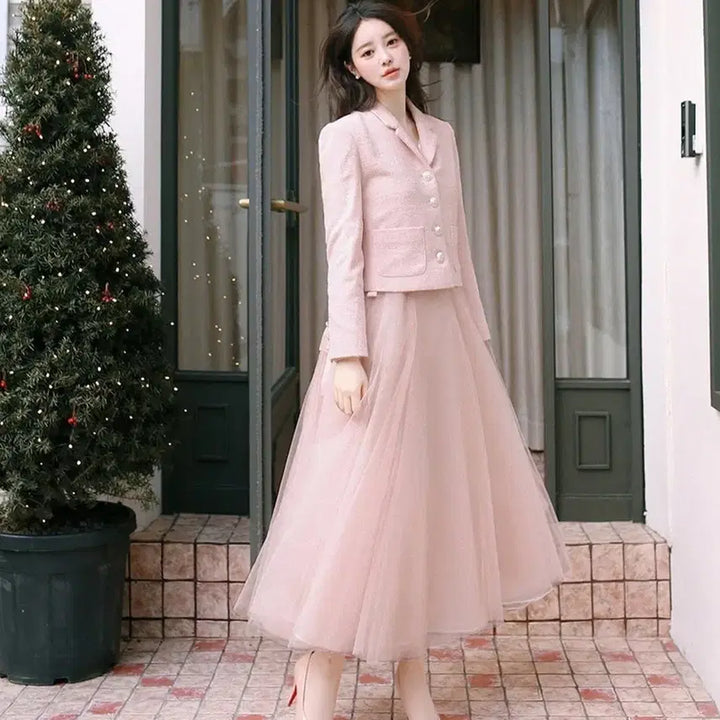 [BUNJANG] Milkcocoa Pink Banding Chiffon Skirt / 밀크코코아 핑크 밴딩 샤 스커트 새상품