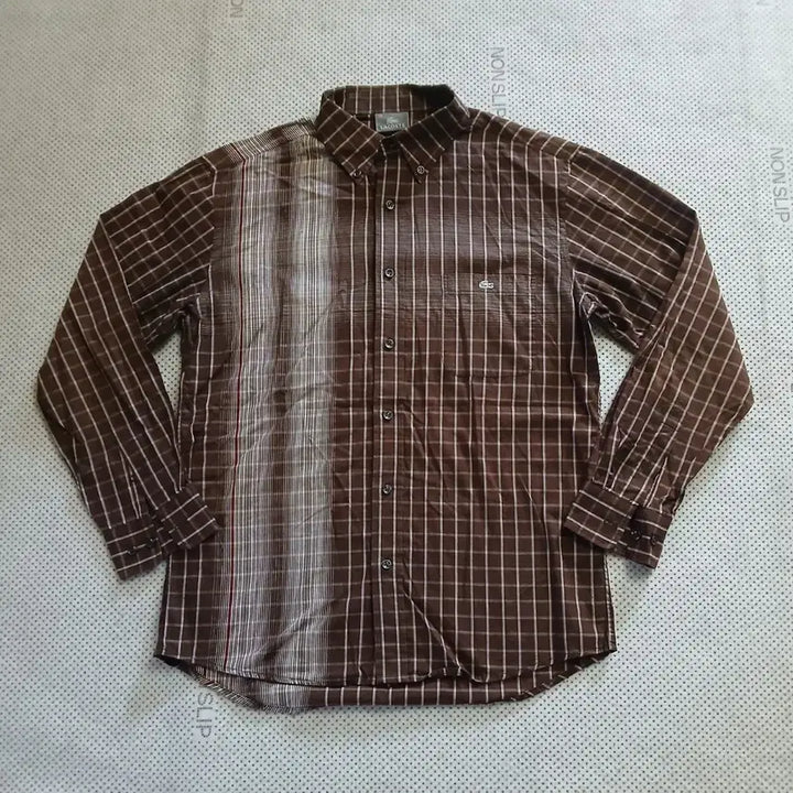 [BUNJANG] Lacoste Brown Check Long Sleeve Shirt / 라코스테 브라운 체크 긴팔 셔츠