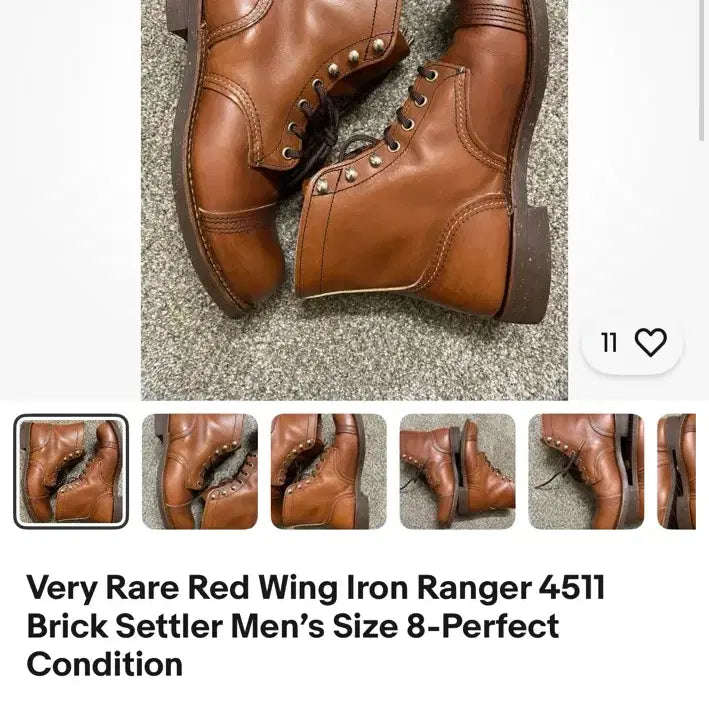 [BUNJANG] Red Wing Iron Ranger 4511 Brick Boots / 레어템) 레드윙xJ crew Iron Ranger 4511 Brick