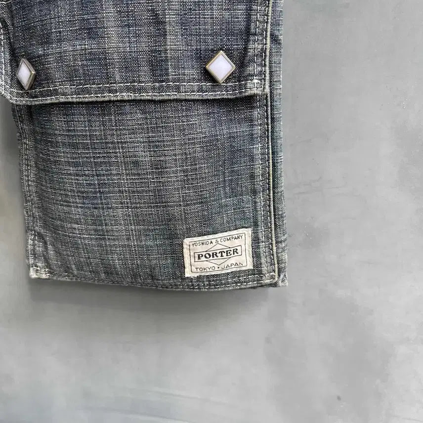 [BUNJANG] Porter Denim Crossbody Mini Bag / 포터 데님 크로스백 미니 가방