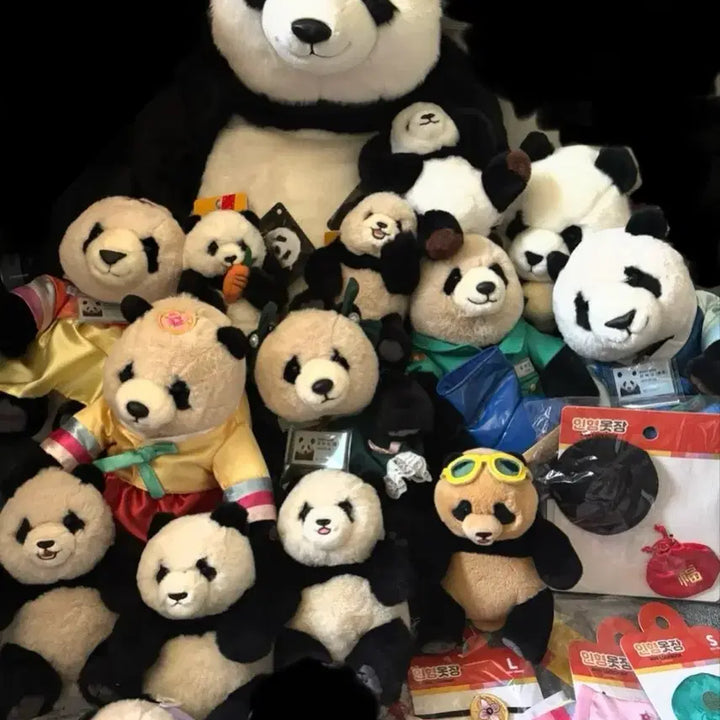 [BUNJANG] Everland Fubao &amp; Bao Family Plush Bundle Set / (판매) 에버랜드 푸바오 바오패밀리 인형 일괄 판매해요
