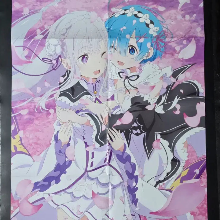 [BUNJANG] Re:Zero Emilia &amp; Rem 2018 Newtype Supplement Poster - Double-Sided Bungo Stray Dogs Dead Apple / [포스터/굿즈] 리제로 에밀리아 렘 2018 뉴타입 부록 문스독 데드애플