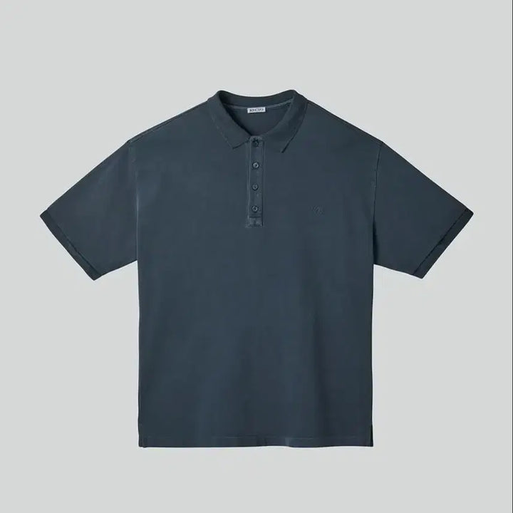 [BUNJANG] RECTO 25SS Oversized Garment Cotton Pique Short Sleeve Shirt Blueish Charcoal / 렉토 25SS 오버사이즈 가먼트 코튼 피케 반팔 셔츠 블루이쉬 차콜
