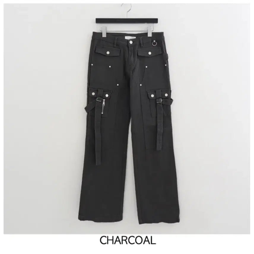 [BUNJANG] Lowere Snap Belt Pocket Boots Cut Pants / 로웨어 snap belt pocket boots cut pants 차콜