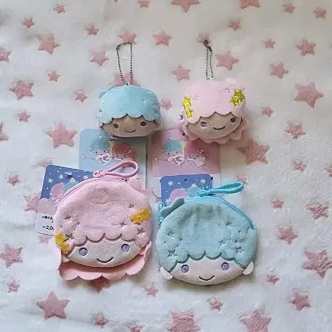 [BUNJANG] Daiso Little Twin Stars Kiki &amp; Lala Face Keychain Coin Purse Set / 새상품) 다이소 리틀트윈스타 키링/동전지갑 각세트