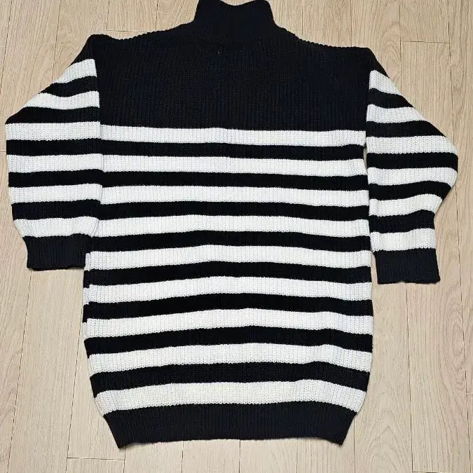 [BUNJANG] Striped Zip-Up Knit Dress / 단가라 집업 니트 원피스