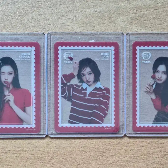 [BUNJANG] Kikik K-Pop Rookies 2025 Teruka Clear Card Set (Jisoo, Kiya, Isoll) / 2025 테레카 케이팝 루키 키키 이솔, 지유, 키야 클리어카드 3장랏