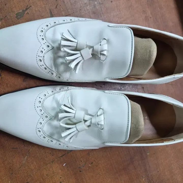 [BUNJANG] All Classic White Tassel Loafers / 올클래식 화이트 테슬로퍼