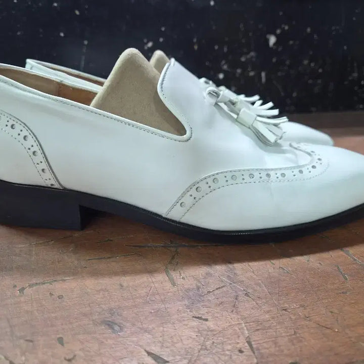 [BUNJANG] All Classic White Tassel Loafers / 올클래식 화이트 테슬로퍼