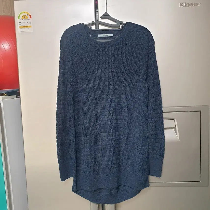 [BUNJANG] BCBG Navy Linen Cotton Blend Loose Fit Knit / BCBG 네이비 루즈핏 니트