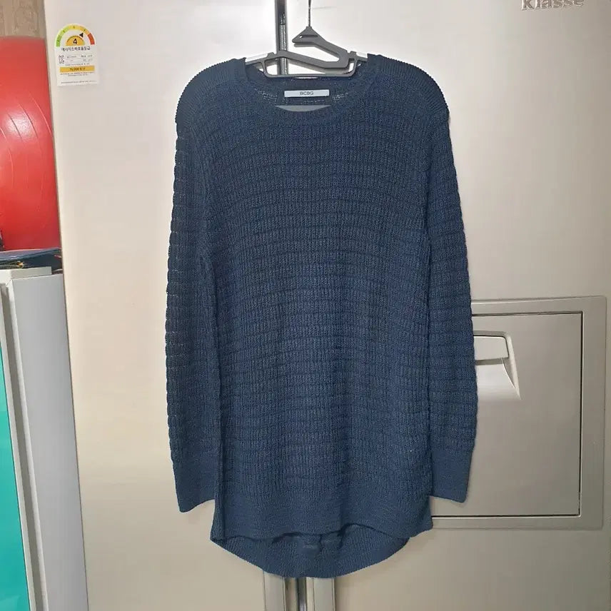 [BUNJANG] BCBG Navy Linen Cotton Blend Loose Fit Knit / BCBG 네이비 루즈핏 니트