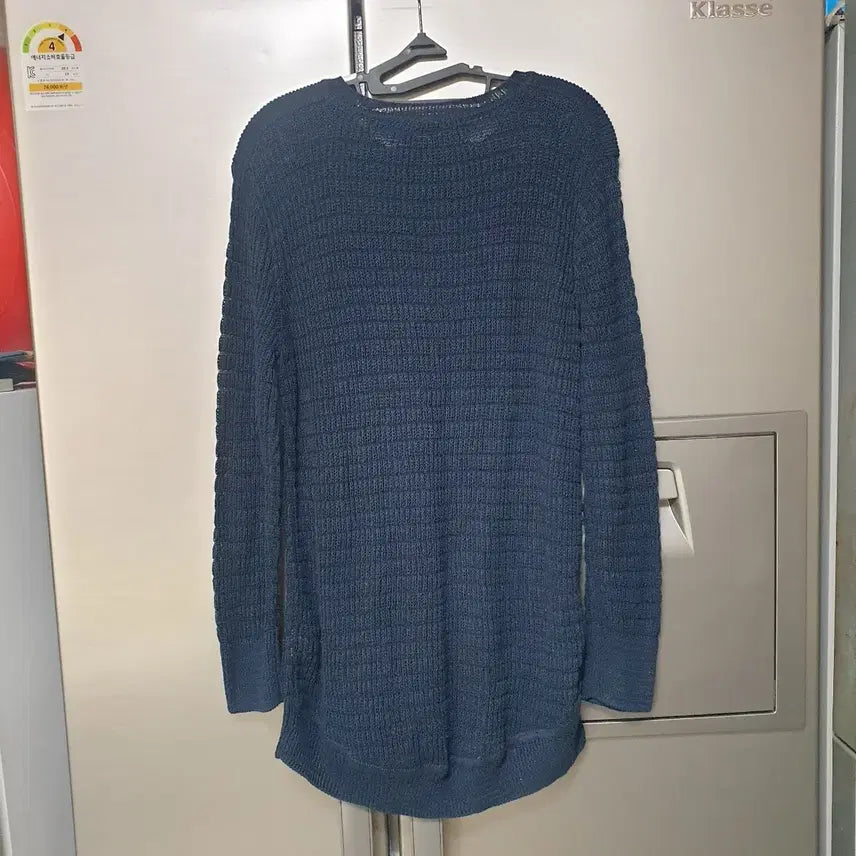 [BUNJANG] BCBG Navy Linen Cotton Blend Loose Fit Knit / BCBG 네이비 루즈핏 니트